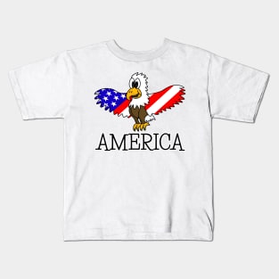 Eagle US Flag America Independence Day 4th July Kids T-Shirt